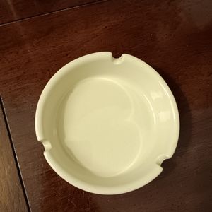 Vintage 1822 Hall Pottery USA white ashtray